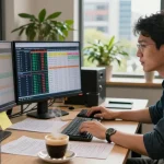Analisis data dan tren syair menang di meja kerja modern.
